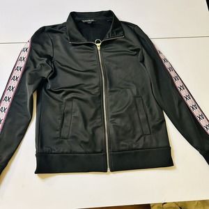 Armani Exchange A/X Zippered Jacket Sleeve and Back Spell Out S Small Polyester